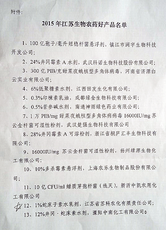 开云手机入口-开云（中国）产品被评为江苏省生物农药好产品